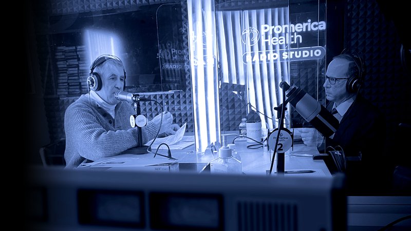 Steve Woods and Dr. Jeff Barkin in the WGAN studio during the original A Healthy Conversation
