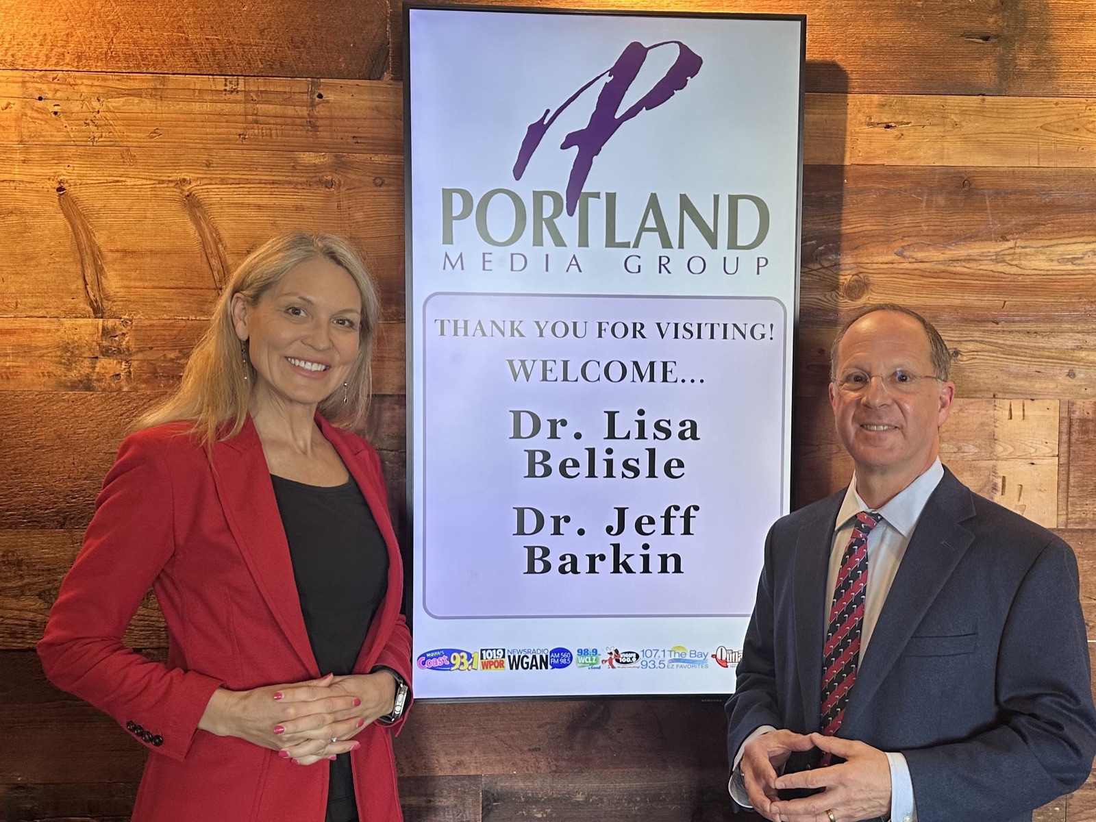 Dr. Jeff Barkin and Dr. Lisa Belisle in the WGAN studio