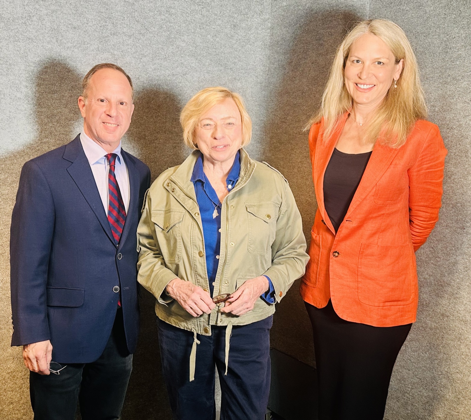 Jeff and Lisa with Maine Governor Janet Mills in the WGAN studio